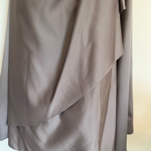 Taupe Strapless Prom Dress - Picture 7 of 9